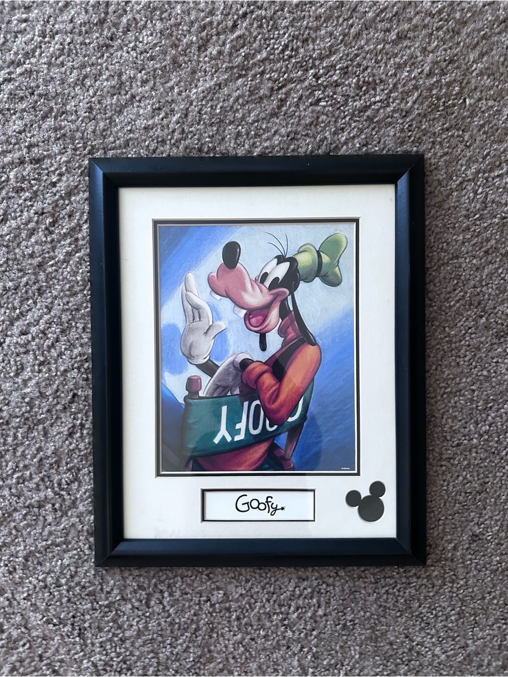 Disney Goofy Framed Art - Black, White, Green, Blue
